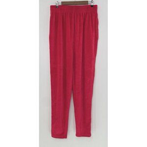 Vtg Nordstrom‎ Active Sports Red Velour W/Pocket Straight Leg Pants XL